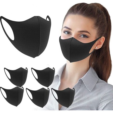 Set Mit 6 Unisex-stoffmasken Mit Ohrschlaufen. Wiederverwendbar Und Waschbar.