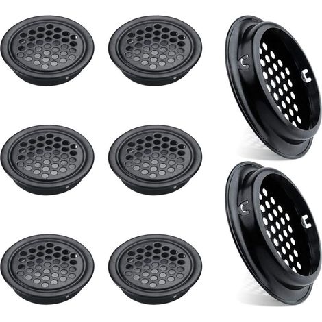 Set Mit 8 (53 Mm, Schwarz) Runden Edelstahl-lüftungsgittern Für Küchenmöbel