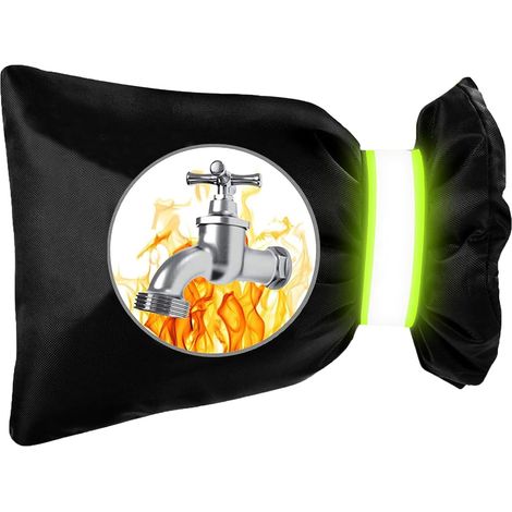Schwarze Frostschutzabdeckung Für Außenwasserhähne, Winterfrostschutzabdeckung Mit Reflektorstreifen, Wasserdicht Und Dick