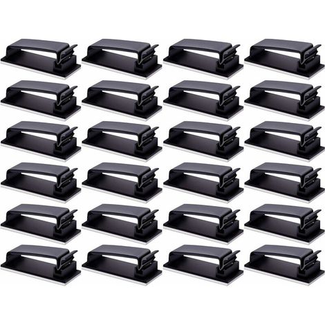 Kabelmanagement, 24 Selbstklebende 3m-kabelclips Für Tv, Wand, Pc, Homeoffice, Schwarz