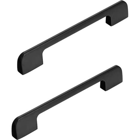 2-teiliges Set Schwarzer Möbelknöpfe, 116 Mm/4,5 Zoll Schubladenknöpfe, Moderne Schranktürknöpfe, Massives Aluminium Mit Eloxierter Oberfläche, Grifflänge: 60–1000 Mm