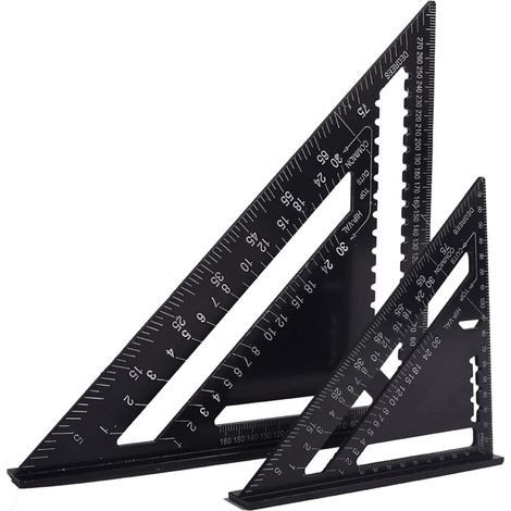 Multifunktionaler Schreinerwinkel (18 Cm Und 30 Cm), Dreiecklineal Aus Aluminium, Winkelmesser, Markierungslehre, Winkelmesser (45°, 90°), Schreinerwerkzeug, Markierungshilfe Für Holzbearbeitung