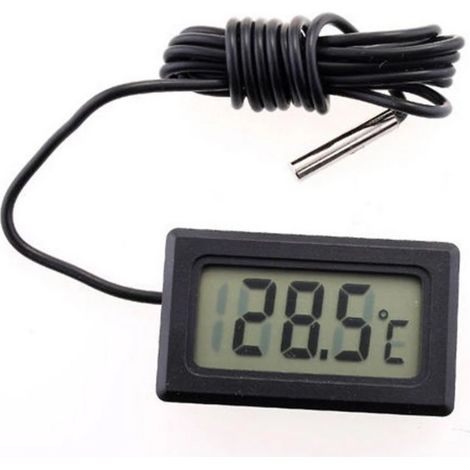 Mini-digital-lcd-thermometer Mit Temperaturfühler (4 Stück, Schwarz) 48 X 28 Mm
