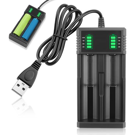 Duales 18650 3,7v Akkuladegerät, Universelles Smart-usb-ladegerät Für 3,7v 26700, 21700, 26650 Und 18650 Li-ionen-akkus
