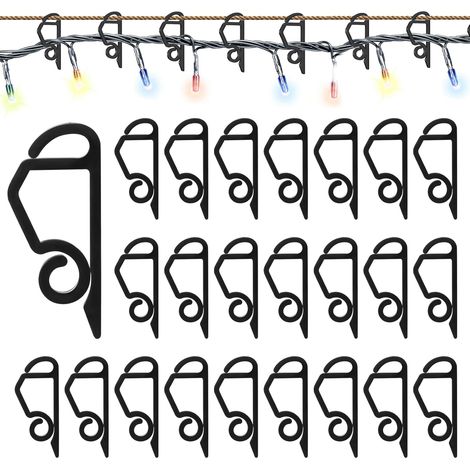 200 Stück Schwarze Lichterketten-dachrinnenclips, Dachrinnenhaken, Lichterkettenclips, Weihnachtsdekoration, Kunststoff-dachrinnenhaken Für Weihnachts- Oder Geburtstagsbeleuchtung