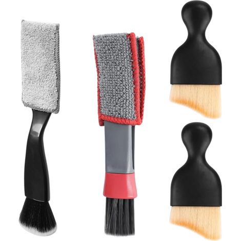 Set Mit 4 Autoreinigungsbürsten, Premium-detailbürsten, Weiche Staubbürste Für Den Innen- Und Außenbereich, Ergonomischer Griff, Ideal Für Lüftungsschlitze.