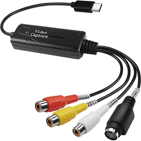 Rca Av Zu Usb-c Videokonverter-aufnahmekartenadapter 1 Kanal Av Ntsc Pal Video S Video/composite Zu Usb Rca Audio Video Konverter