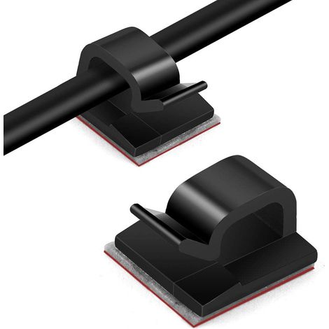 100 Stück Kabelclips (schwarz), Kabelorganisator-clips Mit Starken Klebepads, Kabelorganisator Für Zuhause/büro