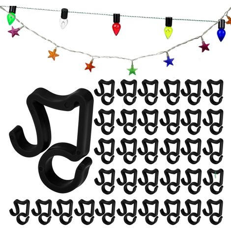 (schwarz) 100 Stück Kunststoff-dachrinnen-girlandenclips, Baumschmuckaufhänger, Mini-weihnachtsgirlandenhaken, Weihnachtslichterclips Für Weihnachtsbaum, Dachrinne, Weihnachtskugeln