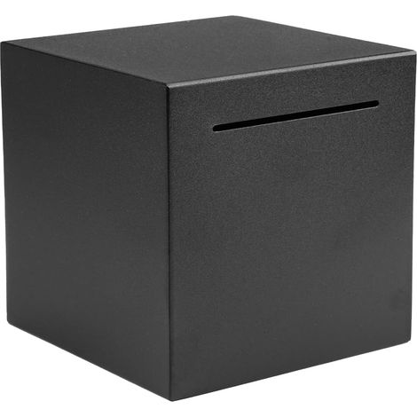 Unöffenbare Spardose 12 X 12 Cm, Metall, Schwarz, Fassungsvermögen: 800 Münzen Oder 1500 Scheine, Für Erwachsene Und Kinder, Spardose, Klassisch