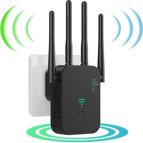 Wlan-repeater, Wlan-verstärker, Wlan-signalverstärker, 4 Wlan-antennenverlängerungen, 2 Lan-anschlüsse, Leistungsstarker Wlan-repeater, Repeater-, Router- Und Ap-modus, Kompatibel Mit Allen Ethernet-a