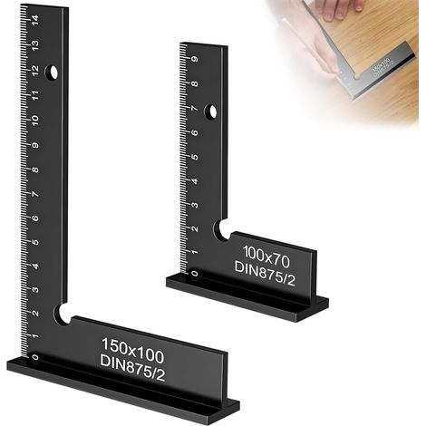 Zimmermannswinkel Mit Skala (cm), (150x100mm & 100x70mm) 90-grad-aluminium-winkellineal, Präzisionswinkelblocklineal, Zimmermannswinkel Für Maschinenplatzierung Und Holzbearbeitungskonstruktionen