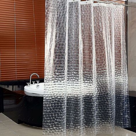 Stück Transparenter Duschvorhang, 3d-peva-duschvorhang Mit Antibakterieller Wirkung Und 12 Haken, Pvc-frei (180 X 180 Cm)