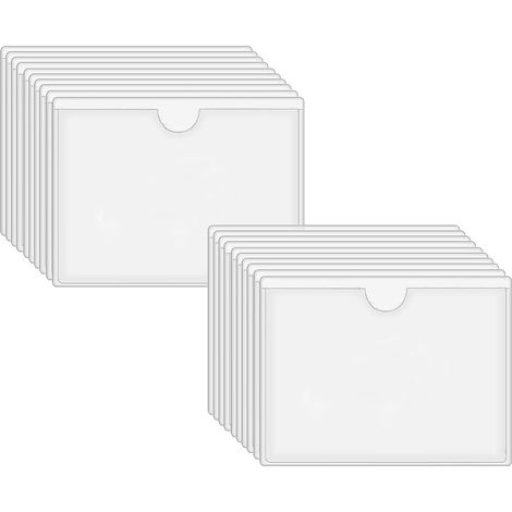 10 Transparente Etikettenhalter (6 Cm), 20 Horizontale Karteikartenfächer Für Selbstklebende Ordner, Zum Organisieren Und Schützen Von Karten