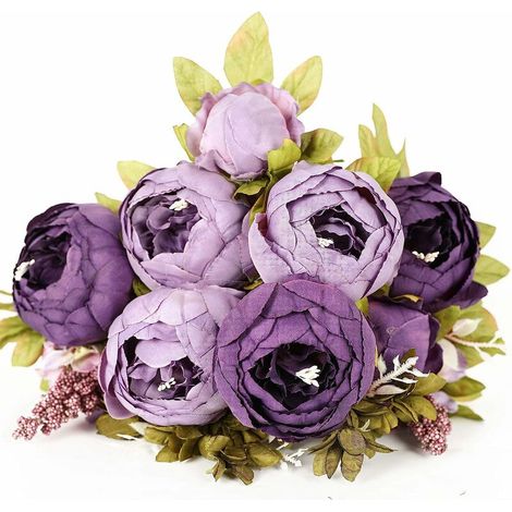 Europäische Pfingstrose In Herzform, Künstliche Blume, Dekoration Für Hochzeits- Und Musterwohnungen, Künstliche Seidenblume (lila Künstliche Blume)