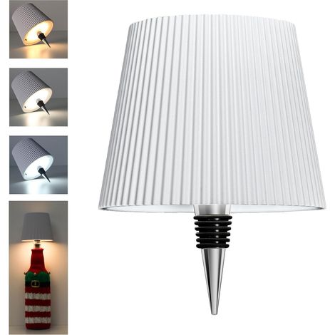 Weiße Led-flaschenlampe, Usb-c-aufladbar, Kabellos, 3 Einstellbare Temperaturstufen, Für Glasflaschen, Tische, Balkone, Terrassen, Camping, Partys