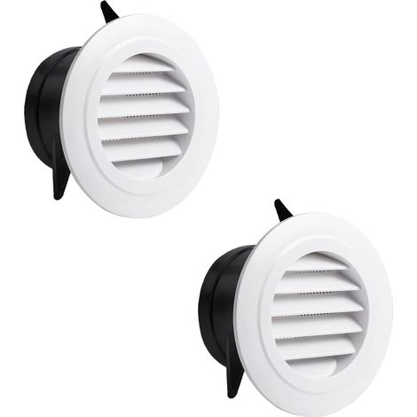 Set Mit 2 Lüftungsgittern, Abs-abluftgitter, Runde Lüftungsgitter Mit Moskitonetz, Lüftungsabdeckung Mit Moskitonetz, Ø 95 Mm Anschluss, Für System