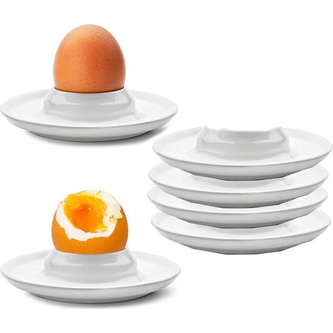 6-teiliges Eierbecher-set Für Weiche Und Harte Eier, Weiße Kunststoff-eierbecher, Mikrowellen- Und Spülmaschinenfest