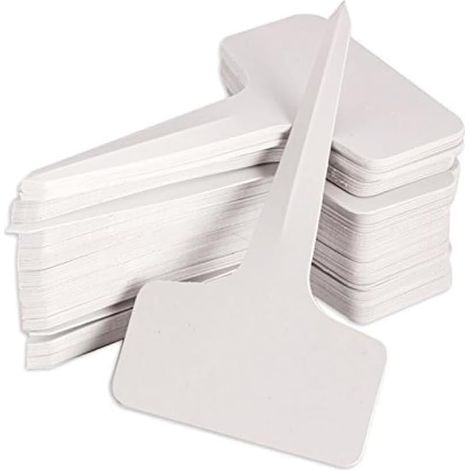 Packung Mit 100 T-förmigen Gartenpflanzenetiketten, Wiederverwendbare Kunststoff-gartenstecker Für Sämlinge Und Topfpflanzen, Wasserfeste Und Langlebige Etiketten (weiß)