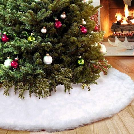 Weiße Baummatte, Ø 60 Cm, Weihnachtsbaumdecke, Dekorative Weihnachtsbaumabdeckung
