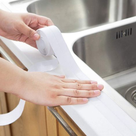 3,2 M (22 Mm X 3,2 M) Weiße Dichtungsleiste, Pvc-wanddichtungsleiste, Selbstklebende Badezimmer-wanddichtungsleiste, Wasserdichte Dichtungsleiste Für Küche Und Herd