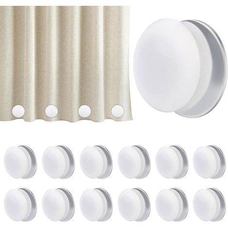 12 Stück 4 Cm Duschvorhanggewichte, Runde, Magnetische, Rostfreie Vorhanggewichte Für Duschvorhänge Im Außenbereich, Tischdecken, Magnetische Whiteboards (weiß)