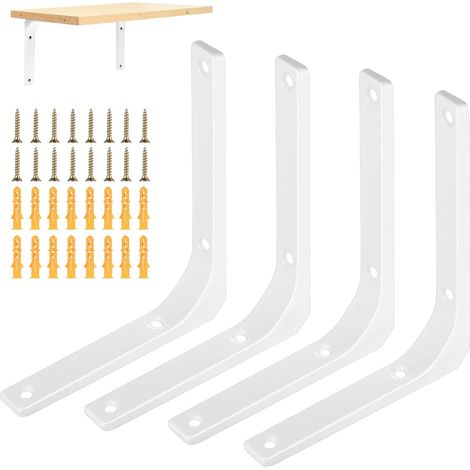 (150 X 125 Mm) Set Mit 4 Weißen Eckregalwinkeln, Stabile 90°-regalwinkel, Schwebendes Metall, Für Regalecken (weiß)