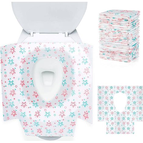 10 Einweg-toilettensitzbezüge, Tragbares Toilettenpapierkissen, Großer Toilettensitzbezug, Wasserdichte Einweg-toilettenmatte Für Flugzeug, Hotel, Camping Und Reisen, 65 X 60 Cm