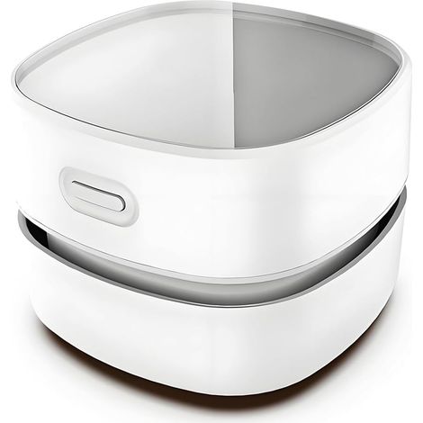 Weißer Mini-tischstaubsauger, Kabellos, Per Usb Aufladbar, Mit 1400-mah-akku, Starke Saugkraft Für Tastaturen, Staub, Krümel, Papierfetzen Und Tierhaare