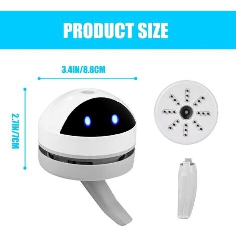 (weißer) Mini-tischstaubsauger, Kleiner, Per Usb Aufladbarer Handstaubsauger, Kabelloser Tischstaubsauger Mit Hoher Saugkraft Für Tisch, Schreibtisch, Kissen, Auto Und Tastatur