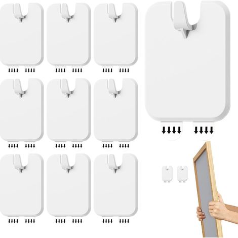 Set Mit 10 Bilderrahmenhaken Zur Wandmontage. Stabile Haken Zum Aufhängen Von Gemälden, Kunstwerken, Spiegeln, Leinwänden, Postern Und Dekorationen Für Wohn-, Studenten-, Hotel- Und Apartmentzimmer.