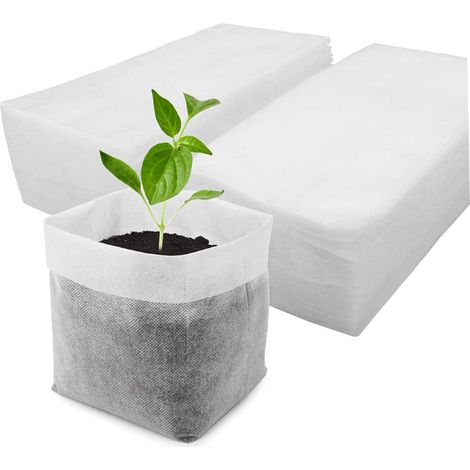 100 Biologisch Abbaubare Pflanzsäcke Aus Atmungsaktivem Und Durchlässigem Vliesstoff Für Den Gartenbau (kleine Größe).
