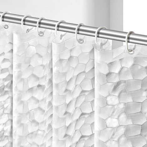 Duschvorhang-einlage Mit 12 Haken, Schimmelresistent, Antibakteriell, Wasserdicht, 72 X 78 Cm, Halbtransparent