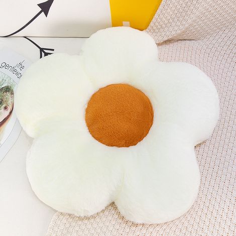 Stück (35 Cm, Weiß) Blumenkissen, 35 Cm Stuhlkissen, Sitzkissen, Tatami-kissen, Niedliches Plüschblumen-bodenkissen Für Schlafzimmer, Sofa, Stuhldekoration