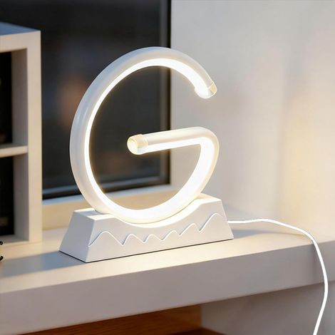 Moderne, G-förmige, Dimmbare Led-tischleuchte Mit 3 Farbtemperaturen Für Nachttisch, Wohnzimmer Oder Büro