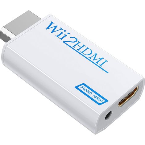 Wii-zu-hdmi-adapter, Wii-zu-hdmi-konverteranschluss Mit 1080p/720p-video- Und Audioausgang (3,5 Mm), Unterstützt Alle Wii-anzeigemodi (weiß)