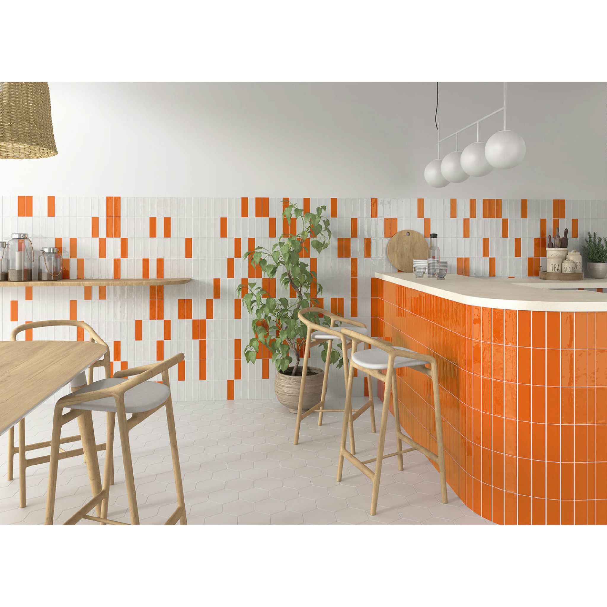 Altea Orange Serie Premium Feinsteinzeug-wandfliesen 5x15 Cm