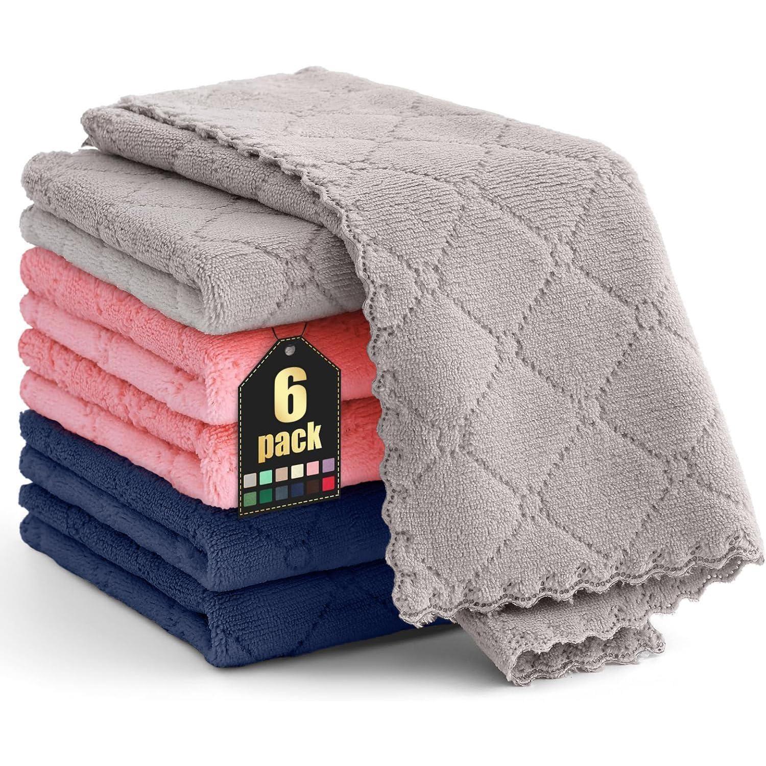 6er Pack Mikrofasertücher 30x30 Cm Marine Blau