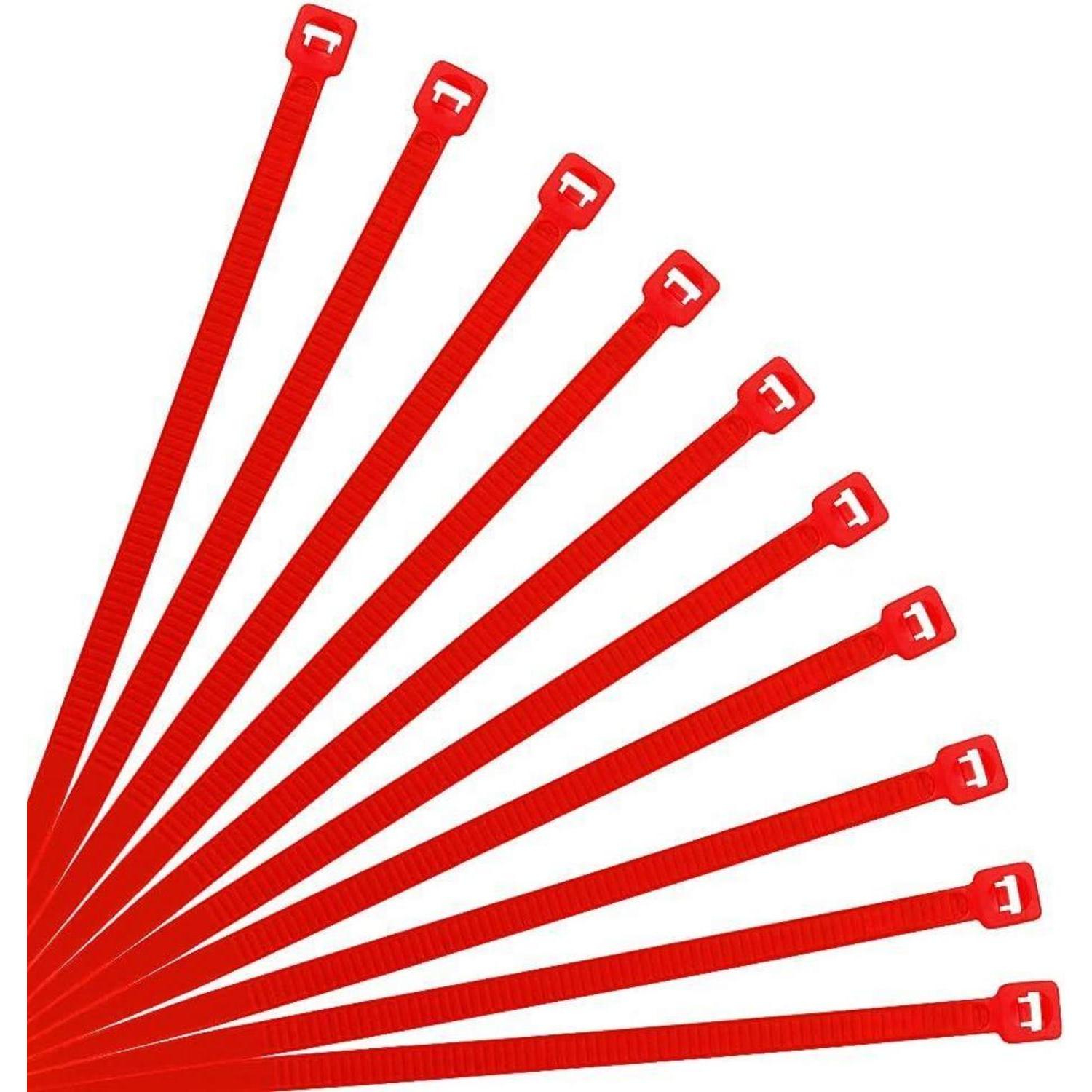 Kabelbinder 500 Stück Rot 18kg Zugfestigkeit 200mm X 3.6mm Rot