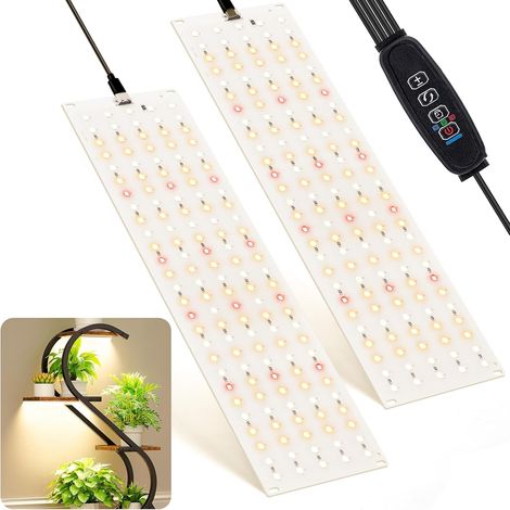 Zimmerpflanzenlampe, 2 Stück À 135 Leds, Wachstumslampe, Pflanzenlampe, Fördert Das Pflanzenwachstum, Pflanzenlampe Mit Timer, 10 Helligkeitsstufen