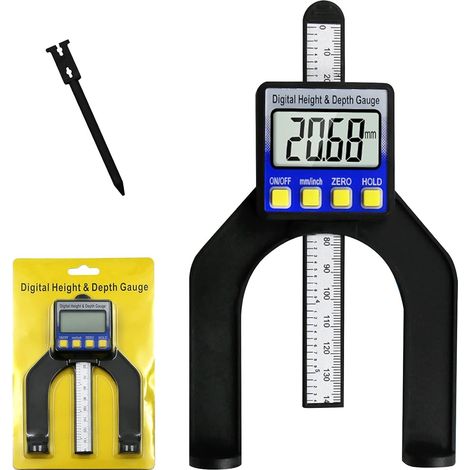 Digitale Tiefenlehre, Höhenlehre 0-80 Mm Mit Lcd-display Für Holzbearbeitung Und Maschinenbau