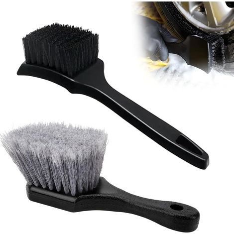 Set Mit 2 (schwarzen) Felgenreinigungsbürsten, Reifen- Und Felgenpflegebürsten, Autowaschwerkzeug, Multifunktionales Reinigungszubehör Für Schönheitssalons