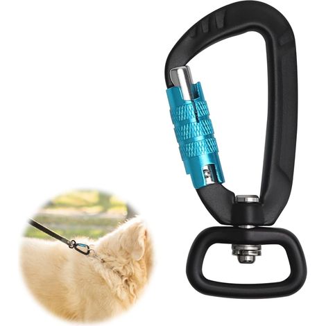 Drehbarer Aluminium-karabiner, D-förmiger Befestigungskarabiner Aus Aluminiumlegierung, Maximale Traglast 400 Kg, Um 360° Drehbarer Sicherheitskarabiner Für Klettern, Hunde, Outdoor-aktivitäten, Campi