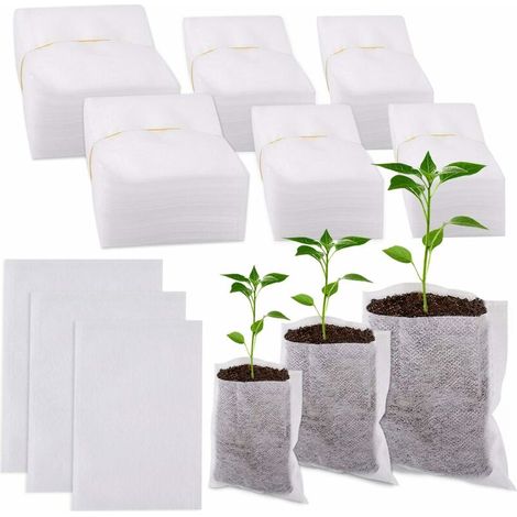 300 Stück Vlies-pflanzbeutel, Biologisch Abbaubare Anzuchtbeutel Für Pflanzen, Saatgut, Garten Und Zuhause