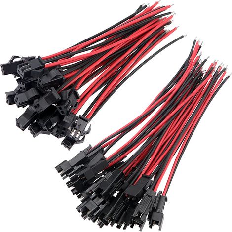 25 Paar 2-polige Stecker-auf-buchse-el-kabeladapter, 2-poliger Stecker- Und Buchsenadapter Mit 100 Mm Langem Elektrokabel