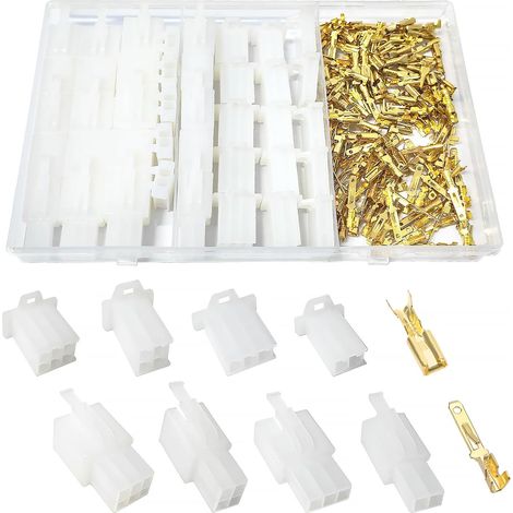 (weiß) 380-teiliges 2,8-mm-kfz-steckverbinderset, 2-, 3-, 4- Und 6-polige Elektrische Kabelverbinder Und Crimp-buchsen-sortiment, Für Motorrad, Auto, Lkw, Roller, Boote