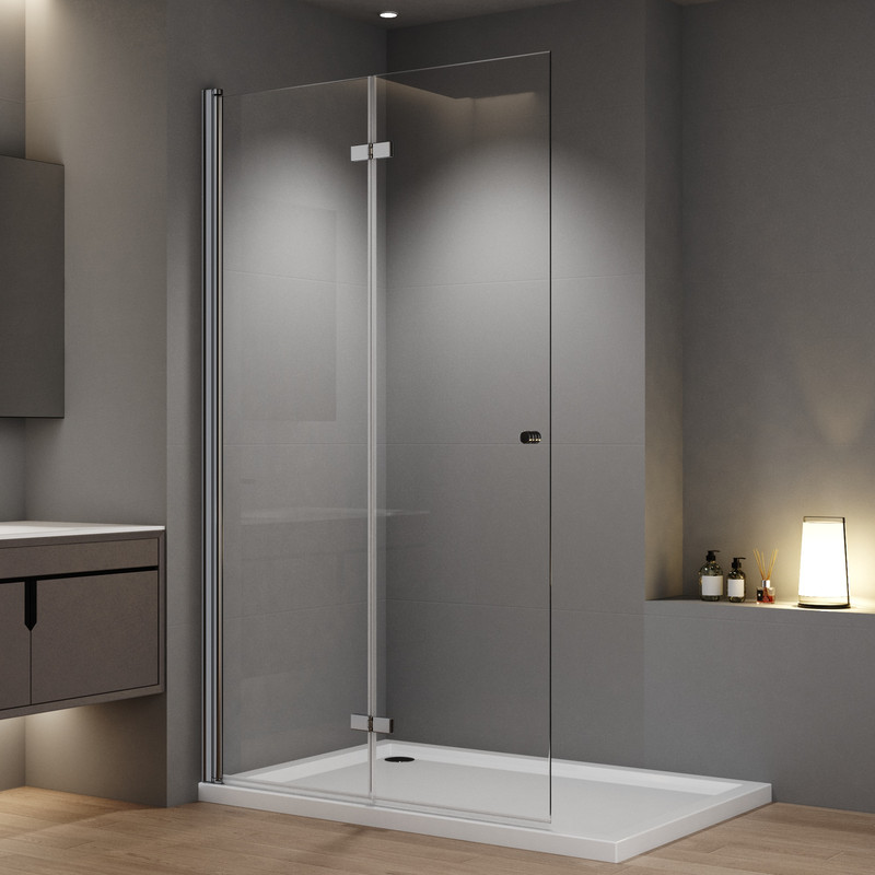 90 X 185 Cm Walk In Dusche Walk In Duschwand Falttür Duschabtrennung Duschtrennwand Glaswand Duschwände, 6mm Esg-sicherheitsglas