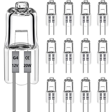12 Stück G4-halogenlampen, 12 V, 20 W, 280 Lm, 2700 K Warmweiß, G4-halogenlampen Für Dunstabzugshauben, Küche, Wohnzimmer, Schlafzimmer, Schrankbeleuchtung Usw.