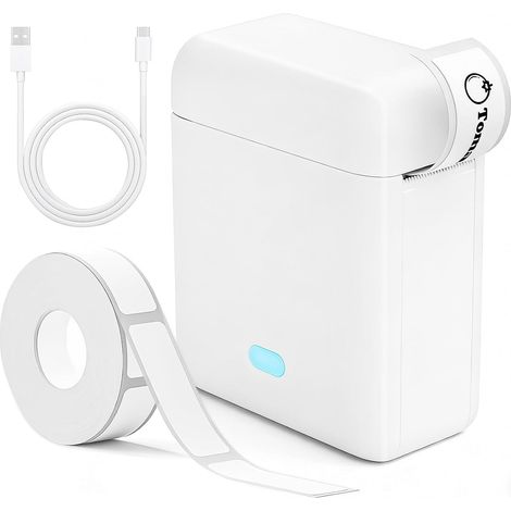 Weißer Bluetooth-etikettendrucker Mit Selbstklebefunktion, Mini-etikettendrucker Mit Selbstklebefunktion, Tragbarer, Tintenloser Thermodrucker Für Zuhause, Schule Und Büro