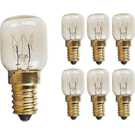 6er-pack Ofen- Und Mikrowellenlampen, 15 W, E14-sockel, Hitzebeständig Bis 300 °c, Warmweiß, 360°-abstrahlwinkel. 220–240 V, Hitzebeständig.